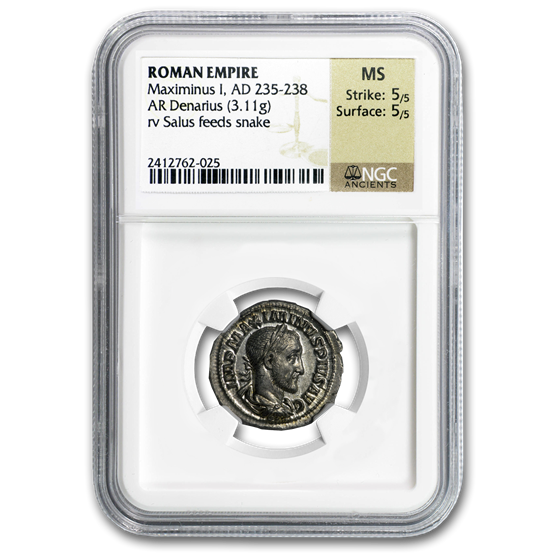 Roman Silver Denarius Maximinus I/Salus (235-238 AD) MS NGC Roman Silver Denarius Maximinus I/Salus (235-238 AD) MS NGC
